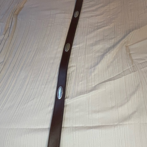 Nocona brown leather belt with silver conches and buckle size 38 - Picture 3 of 11
